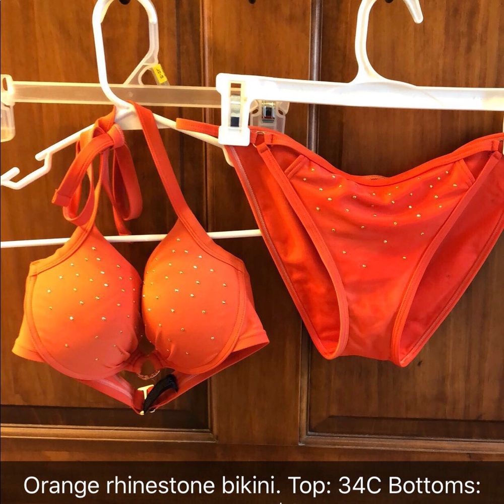 Orange Rhinestone Bikini